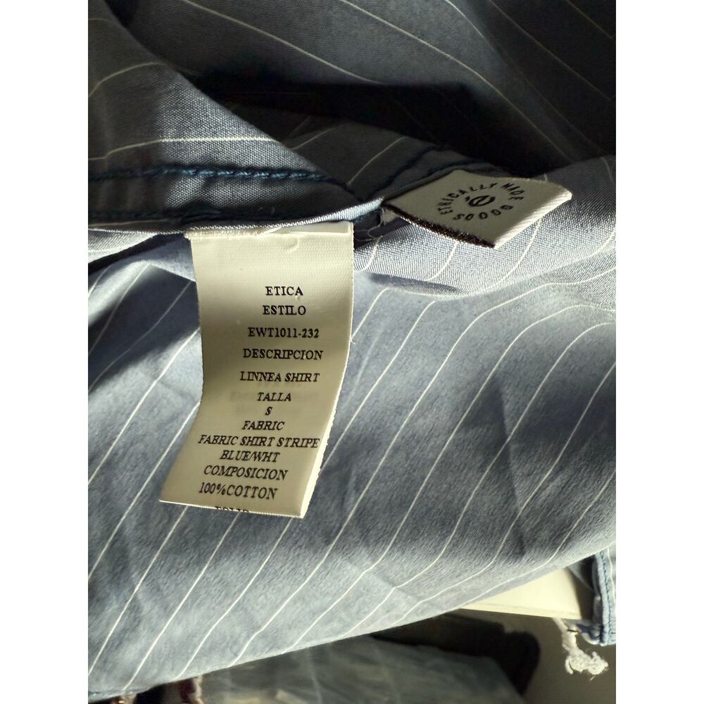 $178 New Etica Striped Button Down - Small - Picture 9 of 9